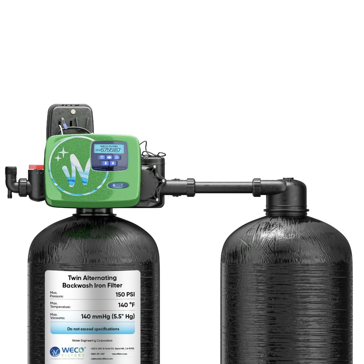 WECO CATX1054TAOZ Backwashing Whole House Water Filter with Catalytic Carbon & Clinoptilolite