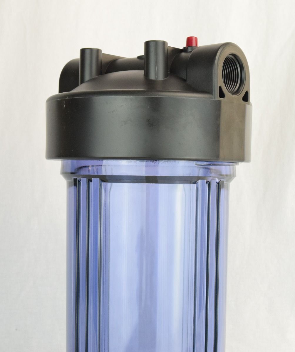 BB Clear Filter housing 1" NPT Ports w/ Pressure Relief for 4 ½ " X 10