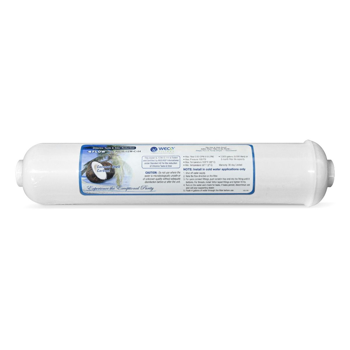 PURET IL12WCEZ14 Chlorine Taste & Odor Reduction Inline Cartridge