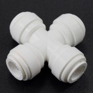 3/8" Tube Quick Connect Cross - Four Way Union Connector for Water Filters