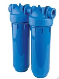 WECO High Pressure Twin Blue Housing for Standard 2.5" x 10" Cartridges - Max.125 PSI