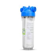 Atlas Filtri Blue - Clear Sump Housing w/ Pressure Relief 2.5" x 10" at 1/4" NPT In/Out