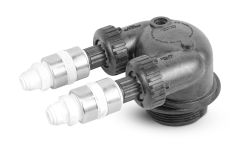 IN & OUT Water Filter Head with Standard 2.5" Tank Thread and 3/8" Quick Connect Ports