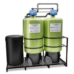 WECO KCR Series: Commercial Twin Water Softener with 3" Pipe and Progressive Flow, Pre-Plumbed Skidded Configuration - Made in U.S.A.