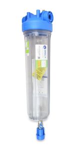 Atlas Filtri DP BIG S 20 MONO - 1” NPT IN TS - Blue/Clear Housing with Drain Kit