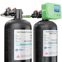 Backwashing Charcoal and Anti-Scale Dual Tank Whole House Water Filtration System