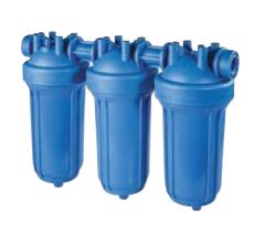 Atlas Filtri DP BIG PS PM 10 TRIO - 1” NPT IN AB - Blue/Blue Triple Series Housing