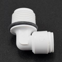 1/4" Tube x 3/8" NPTF Fixed Elbow for Water Filters