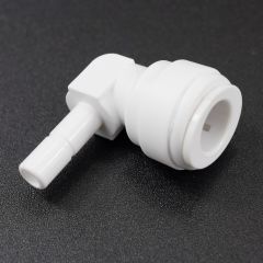 1/4" Stem x 3/8" Tube Plug In Elbow Fitting for Water Filters
