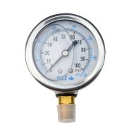 Water Pressure Gauge - 2.5" Face - 1/4" MNPT Bottom Mount 