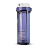 Hydronix 10" Clear Body, White Flat Cap -1/4" Female NPT In/Out RO Housings