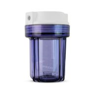 Hydronix 5" Clear Body, White Flat Cap -1/4" Female NPT In/Out RO Housings