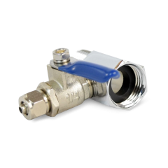 WECO Angle Stop Adapter - 1/2" NPT Cold Water Lines to 3/8" Brass Tee Compression Tube 