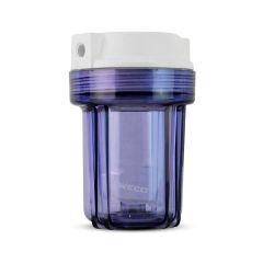 Hydronix 5" Clear Body, White Flat Cap -1/4" Female NPT In/Out RO Housings