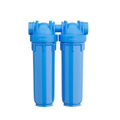 WECO High Pressure Twin Blue Housing for Standard 2.5" x 10" Cartridges - Max.125 PSI