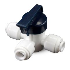 1/4" Tube x 1/4" Tube x 1/4" Tube 3-Way Inline Ball Valve for Water Filters