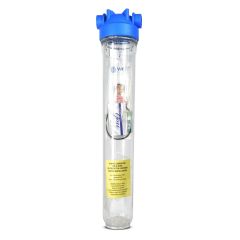 WECO Clear Mono Water Filter Housing for 2.5" x 20" Cartridge Filters with Pressure Relief and 3/4" Ports