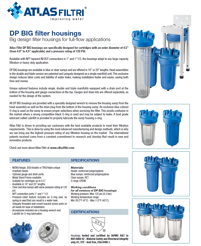 Atlas Filtri DP Big Specifications