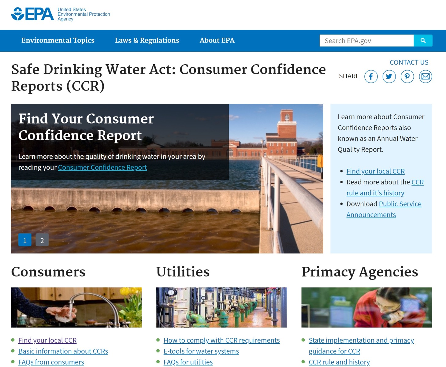 EPA Consumer Confidence Reports